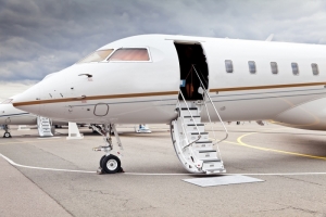 White private business jet
