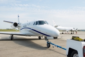Private Jet Being Towed