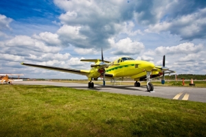 Small aircraft on runway