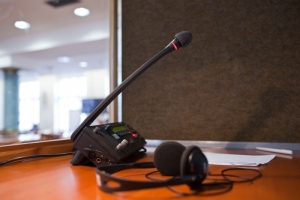 Interpreting - Microphone and switchboard