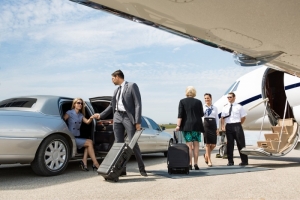 Business Partners About To Board Private Jet