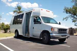 Wheelchair accessible white van